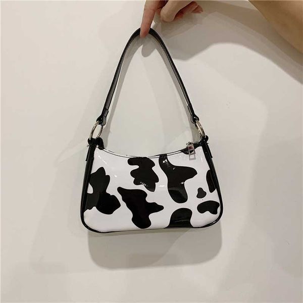 

fashion cow pattern women handbags shoulder bags patent pu leather messenger bag lady small purses female totes