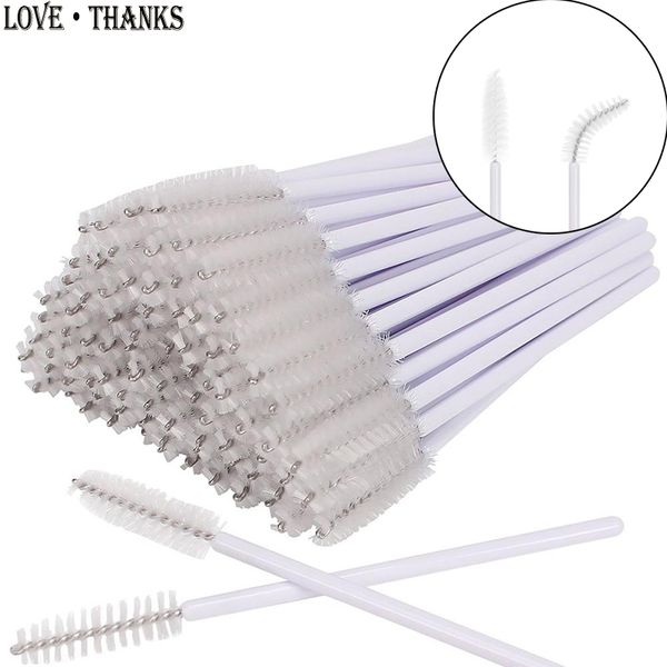

200pcs disposable mascara wand eyelash eyebrow brushes white applicator eyelash extension make up brush accessories