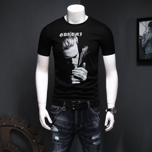 

20SS Fashion Men's T-Shirts Casual Mens Breathable Slim Shirts New Style Men Letter Print Crew Neck T Shirt Asian Size M-5XL