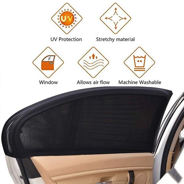 

2pcs/pack universial car side window sun shade 2pack, car sun shade blocking mosquito protection for kids/baby/adults/pets