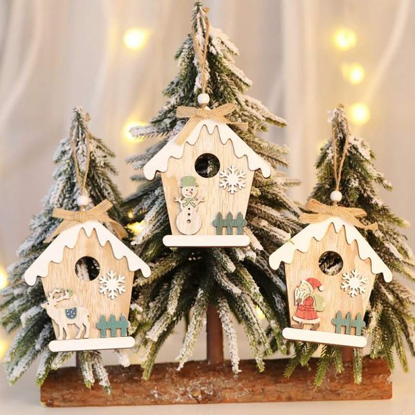 

christmas room shaped wooden pendant painted wood christmas tree hanging decoration xmas fireplace window decoration