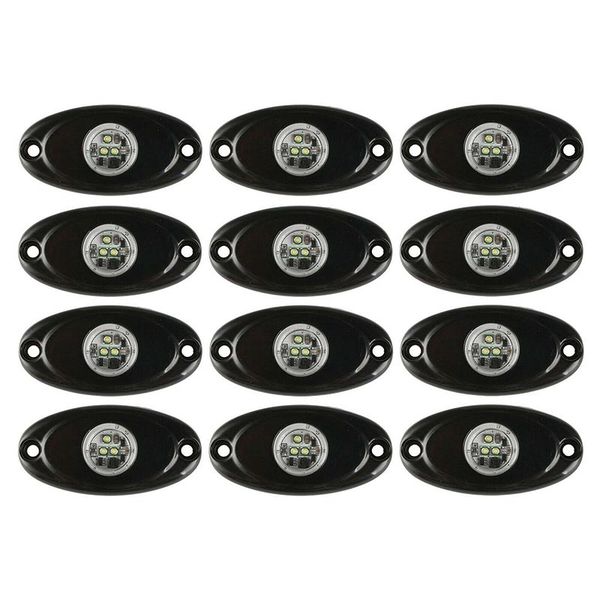 

dhbh-12x 9w white led rock light for suv off road truck boat underbody lamp