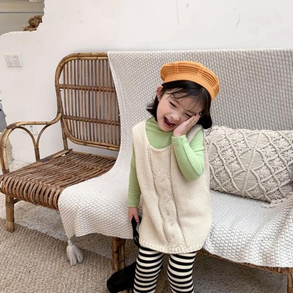 

2019 new arrival girls knitted sweaters autumn winter fashion girls vest 1-6 years pz949, Blue;gray