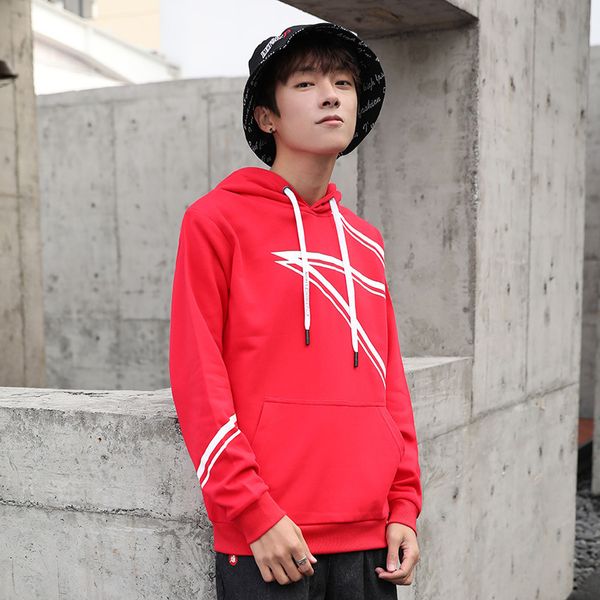 

mens designer hoodie youth autumn men's casual sweater men's trend hooded sweater men's stripe hoodie, Black