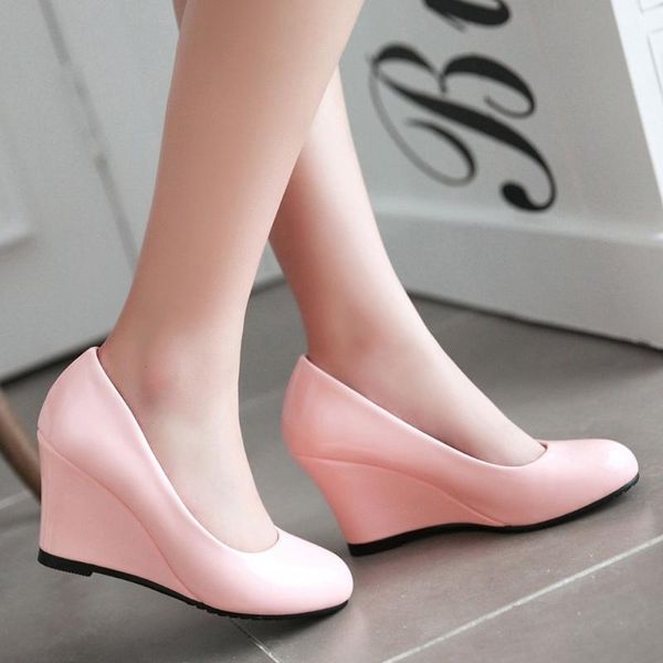 

jaycosin spring autumn ladies shoes women dress shoes wedges pointed toe flock beige green pink rose fashion casual sale cool 3#, Black