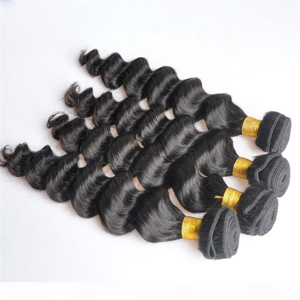 

индийский virgin человеческий сыпучие волос глубокая волна необработанная remy волос соткать, дубль утками 100g bundle 1bundle много может б, Black