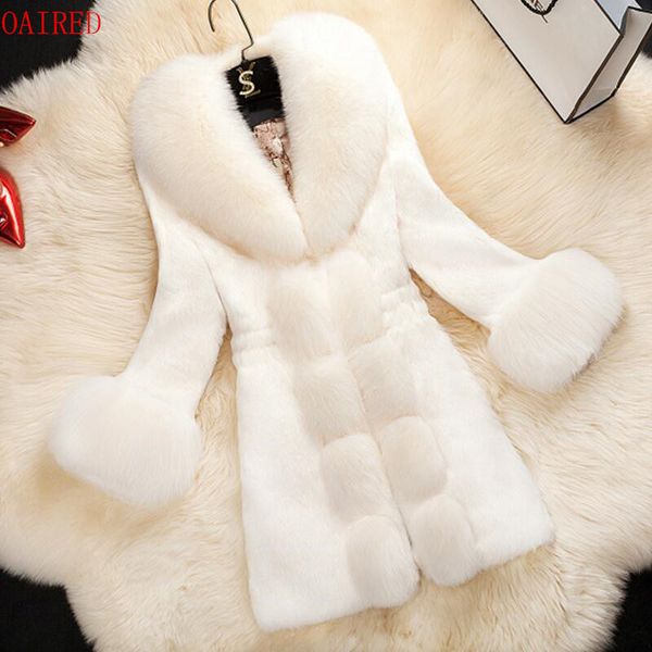 

oaired winter women faux fur coat 2019 new fashion winter women parka long slim thickening warm jacket female outerwear black