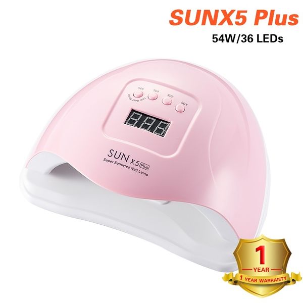 Hohe Qualität 54W UV-Lampe SUN X5 Nagellack LED weißes Licht Infrarot-Sensor-Trocknung Fingernail Toenail LY191228