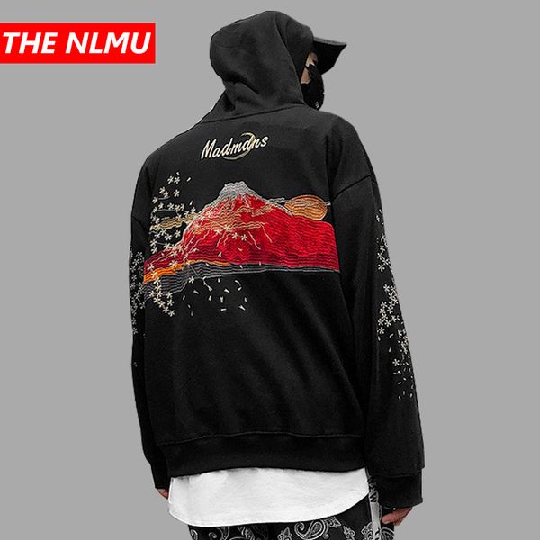 

harajuku embroidery hoodie sweatshirt men women 2019 spring japan style hip hop streetwear fashion hooded pullover hoodies wg437, Black