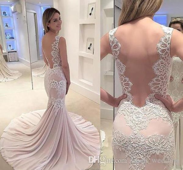 2019 abito da ballo lungo la sirena rosa chiaro Pretty Appliques in pizzo Formale Osura abito da sera di laurea per la festa su misura