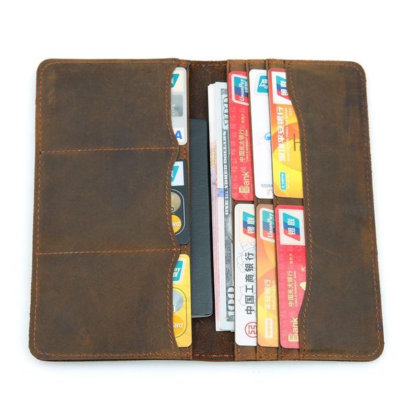 

long simple purse men wallet business men's genuine leather wallets, Red;black