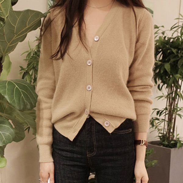 

high-end heavyweight autumn and winter new thick cashmere knit cardigan coat simple lazy fashion loose wool knit jacket female, White;black