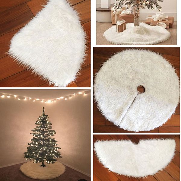 

white plush christmas tree skirts fur carpet merry christmas decoration for home natal natal tree skirts new year decoration