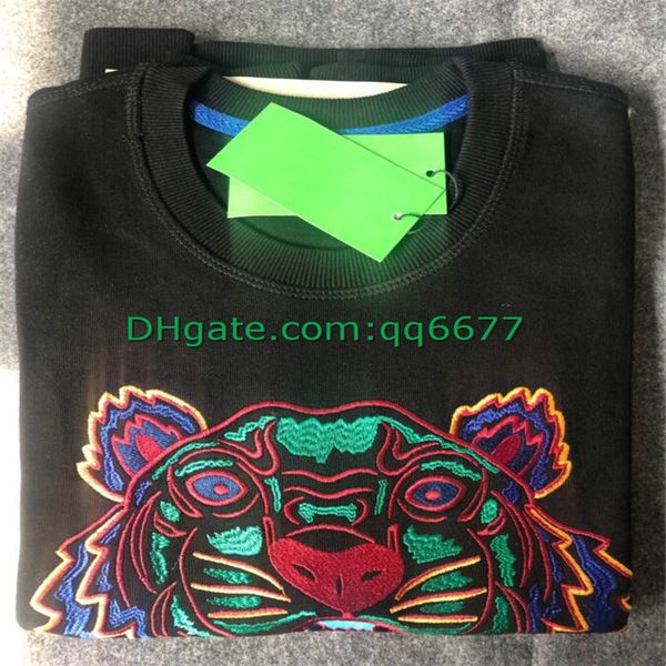 

мужская одежда homme с капюшоном толстовки мужские толстовки женщин конструктора вышитые головы тигра толстовки пуловер зимы фуфайки black-2, White