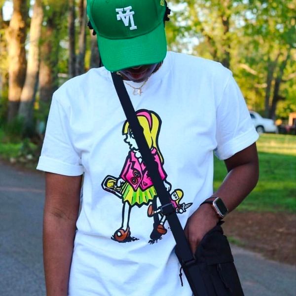 

supreme 19ss box logo suzie switchblade tee printing мода мужчины женщины лето хлопок футболка скейтборд дышащий повседневная короткие рукав, White;black