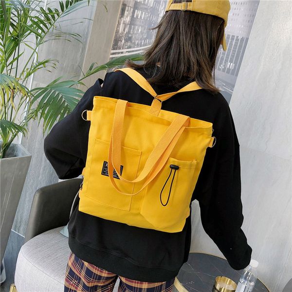 

2020 new fashion backpack can shoulder large capacity casual bag small fresh literary backpacks solid color fashion bag