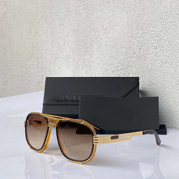 

men retro pilot sunglasses 665 gold/brown shaded sun glasses des lunettes de soleil men sun glasses new with box, White;black