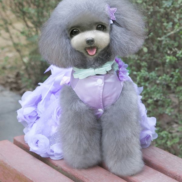

dogbaby pet clothes dog rose dress clothing skirt supplies explosion dog apparel