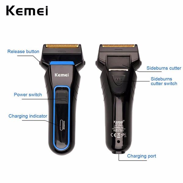 

kemei 2016 cordless reciprocating blades rechargeable electric shaver razor double heads cordless hair shaver sweet07 qjaam