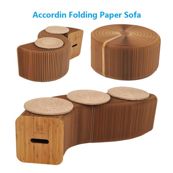 

creative kraft paper folding stool bench paper furniture modern design accordin folding paper stool sofa chair relaxing foot living & dining