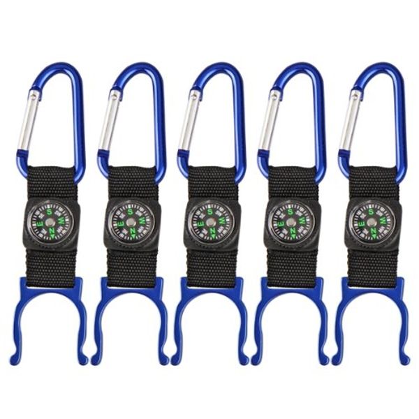 

elos-5 black carabiner water holder bottle clip strap w/ compass camp