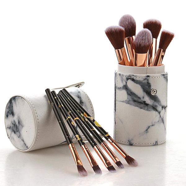 

10 pcs professional makeup brushes set tools powder foundation eyeshadow eyeliner blush face marbling handle make up brush set