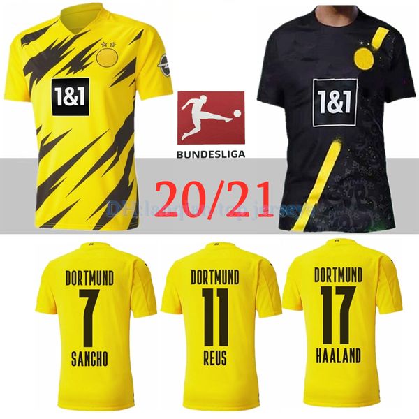 

new 20/21 #11 reus soccer jersey 2020 home m.gotze sancho haaland soccer shirt 100th hazard football uniforms