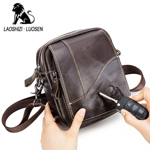 

real cow genuine leather men messenger bag brand casual small men's crossbody bags business double zipper bags male casual flap