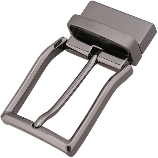 

men's formal clothing pin buckle leather head turning pin buckle punching belt belt leather head ly35-5208, Slivery;black