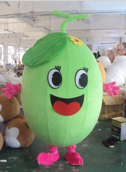 

2019 eva material sweet melon mascot costume fruit cartoon apparel halloween birthday party, Red;yellow