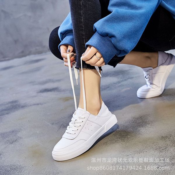 

genuine leather white shoes children autumn versatile 2019 new style korean-style semi-high heeled shallow mouth single shoes wo, Black