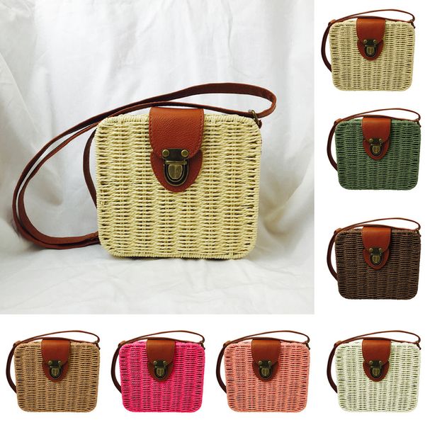 

2019 сумочка женская мода девушка сумки соломы квадрат кроссбоди кляп дикий сумка дропшиппинг мешок главная femme