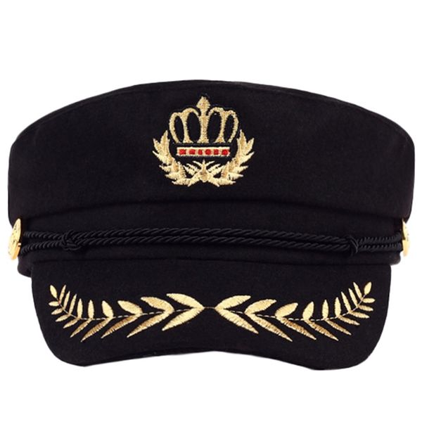 

знак корона пшеница ухо вышивка wool navy универсальный берет hat плоскую фуражка военных шапок, Blue;gray
