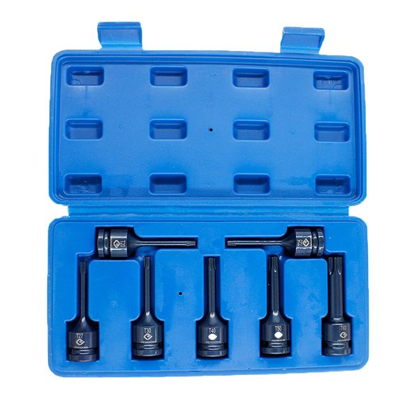 

7 pcs 1/2 inch drive torx star bits socket set t20/25/27/30/40/50/60 ti99