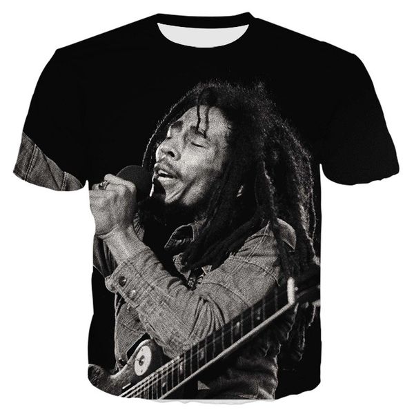 

fashion men/woman reggae music bob marley funny 3d print t-shirt casual short sleeve funny t shirt tees t-shirt bb13, White;black