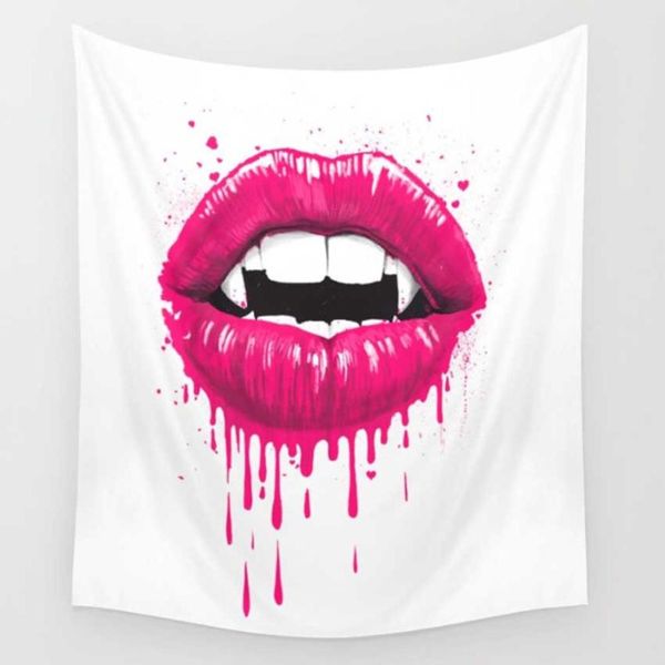 

lip floral print wall art diy craft hanging tapestry blanket mat room decor hot