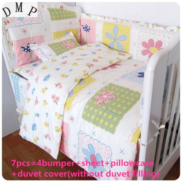 

promotion 6/7pcs baby bedding set for cot and crib reusable and washable ,duvet cover,,120*60/120*70cm