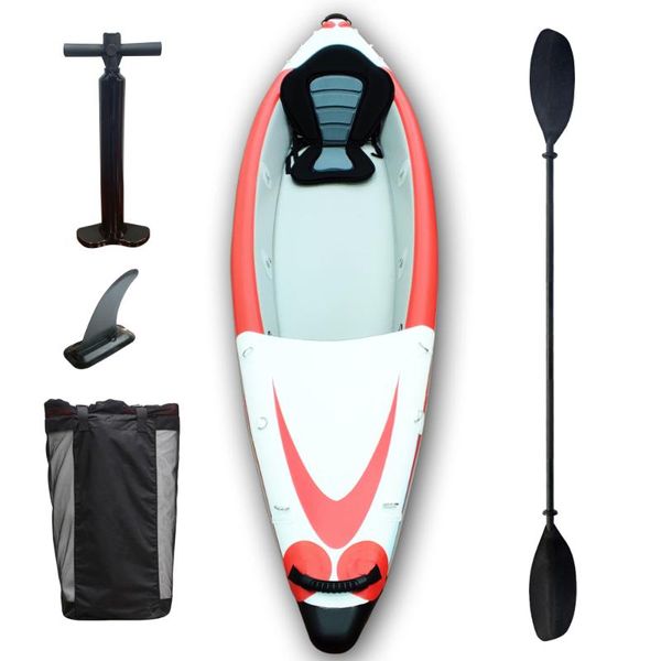 

rivulet inflatable kayak fishing canoe pvc air boat with paddle & single seat water sports competition training racing