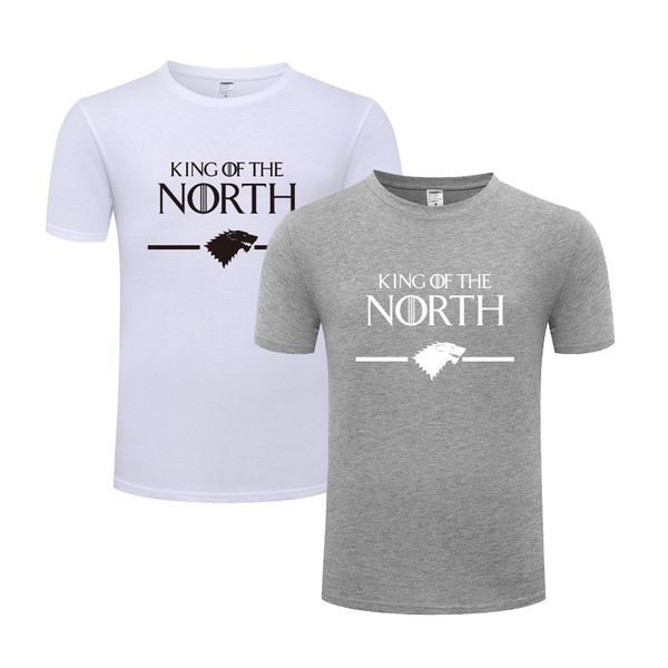 

new mens summer t shirts summer game of thrones king of the north stark cotton mens short sleeve s-3xl, White;black