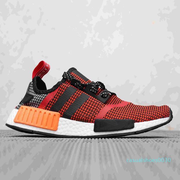 

2020 new wholesale discount pink red gray nmd r1 primeknit pk low mens shoes and women casual shoes classic fashion designer shoe c30, Black