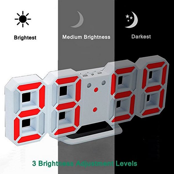 

3d led digital wall clock modern digital alarm led table clock desk time alarm night light office home living room decoration