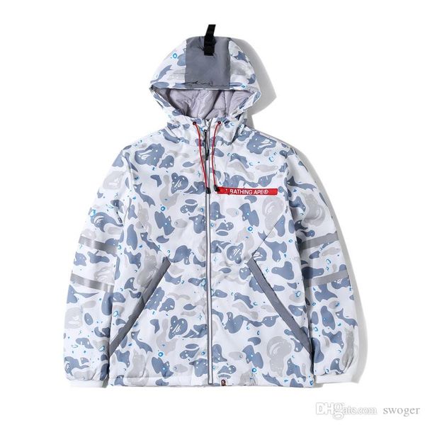 

wholesale autumn teenager starry reflective strip jacket men's camo casual hooded padded windbreaker jacket coat, Black;brown