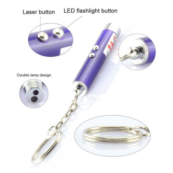 

1pc pet cat toy led laser pointer light pen red dot laser light toy with 3 button battery random color funny pet interactive toy