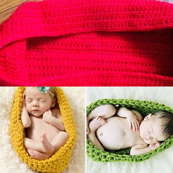 

newborn woolen prop handmade hat sleeping bag children pgraphy props manual crochet sleeping bag, Yellow