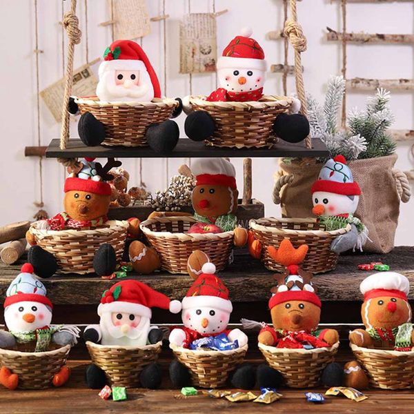 

new noel christmas decorations for home snowman elk fruit candy baskets ornaments new year 2020 decor natal navidad accessories