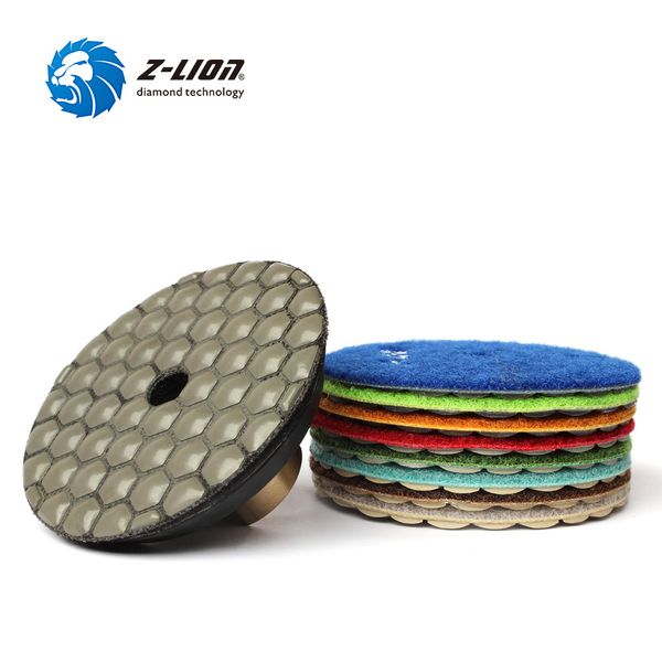 

z-lion 3" 10 pcs/set dry diamond polishing pad rubber backer diamond buffing pad for stone granite marble great flexible sanding