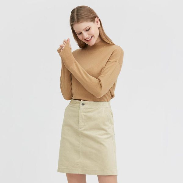 

lilysilk skirt casual a-line corduroy new ing, Black