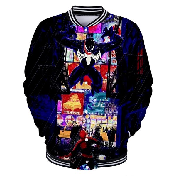

new venom printed 3d baseball jackets women/men fashion long sleeve jacket 2019 casual streetwear clothes, Black