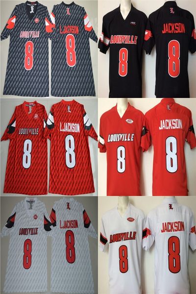 

8 lamar jack on red black white color loui ville cardinal l jack on college football titched jer ey 2017 new tyle jer ey hipping