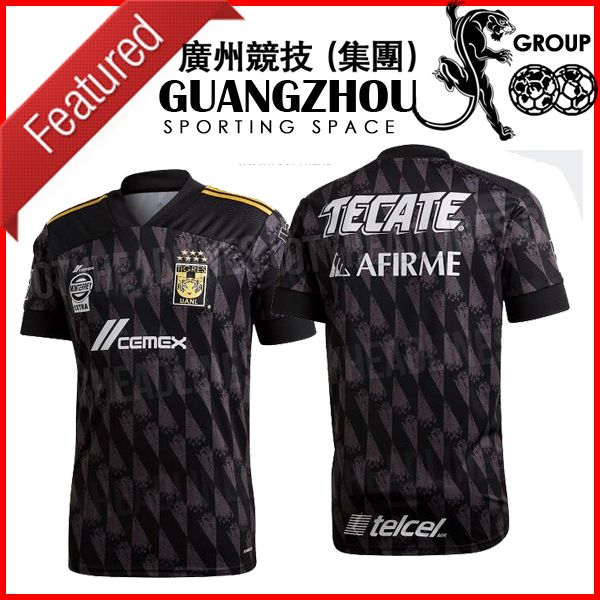 

19 20 tigres third away soccer jersey black 19 20 liga mx tigres uanl gignac mens uniform valencia pizarro football shirt vargas jersey, Black;yellow